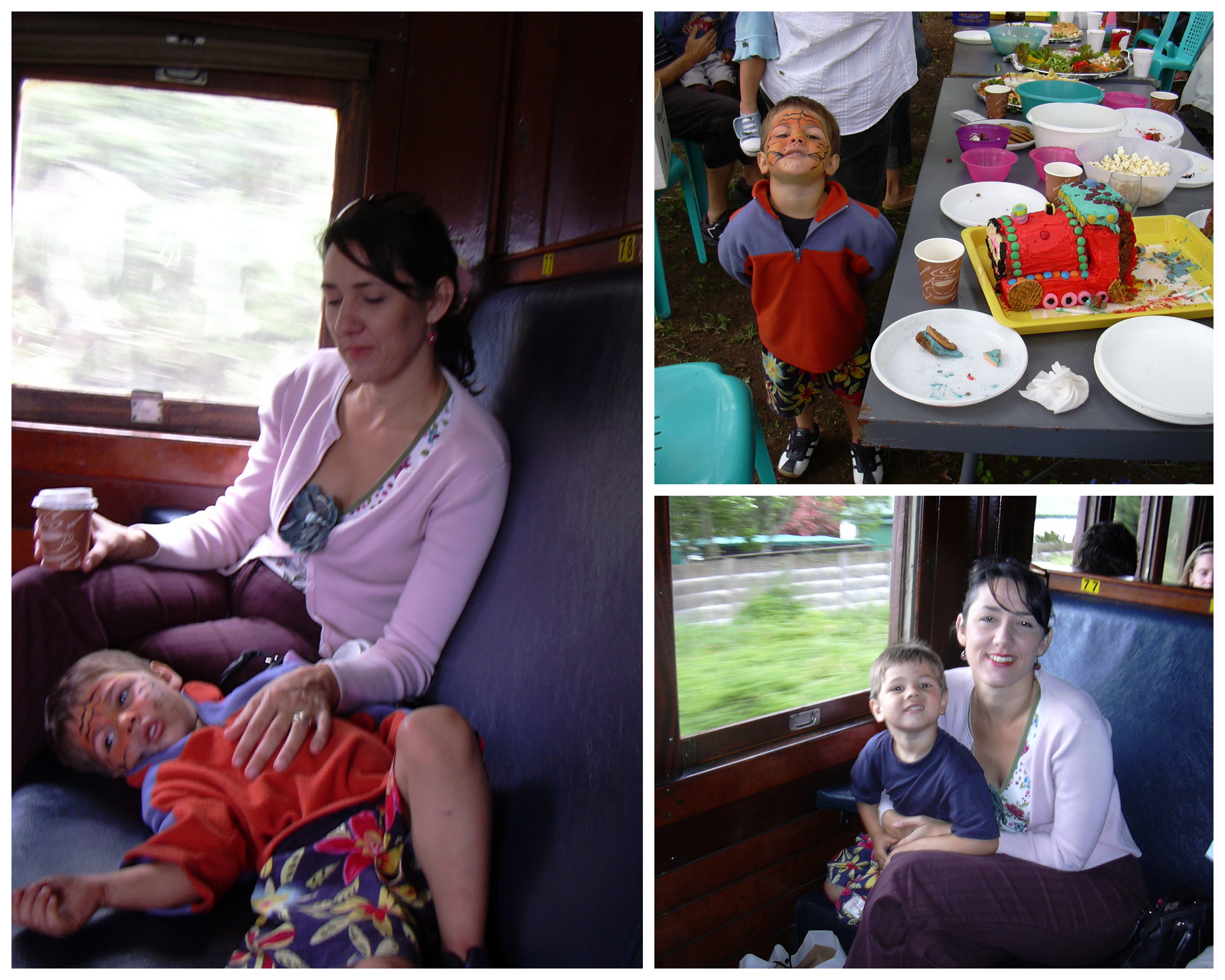 Luke flew out of the window! Inchamga Steam Train collage